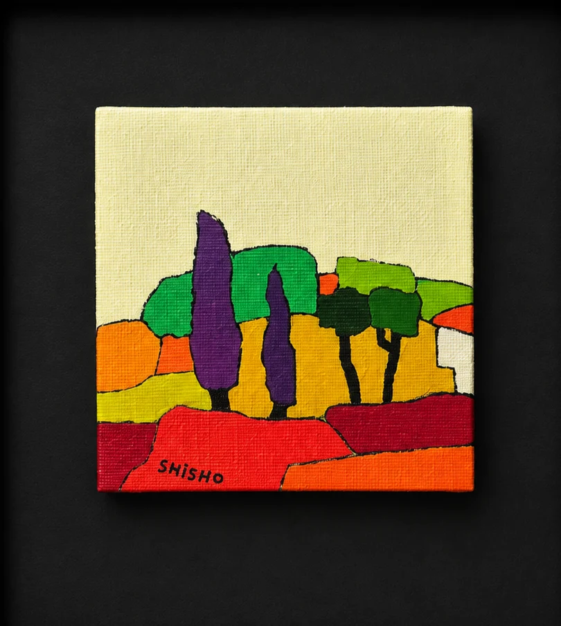"Mystical landscape I", 10x10 cm., acrylic/canvas