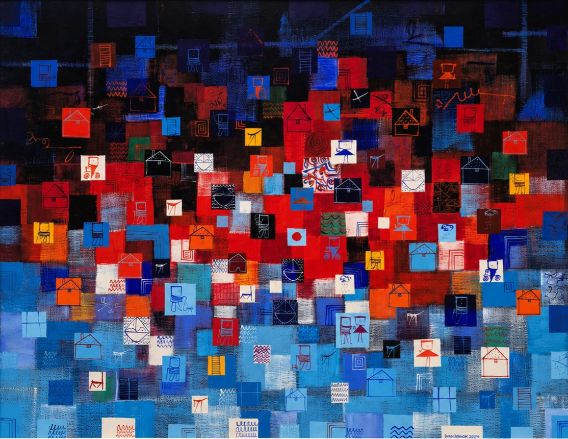 "Time for two", 70x90 cm., acrylic/canvas