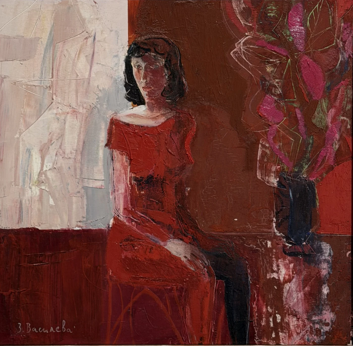 "Portrait", 50x50 cm., linen canvas/canvas