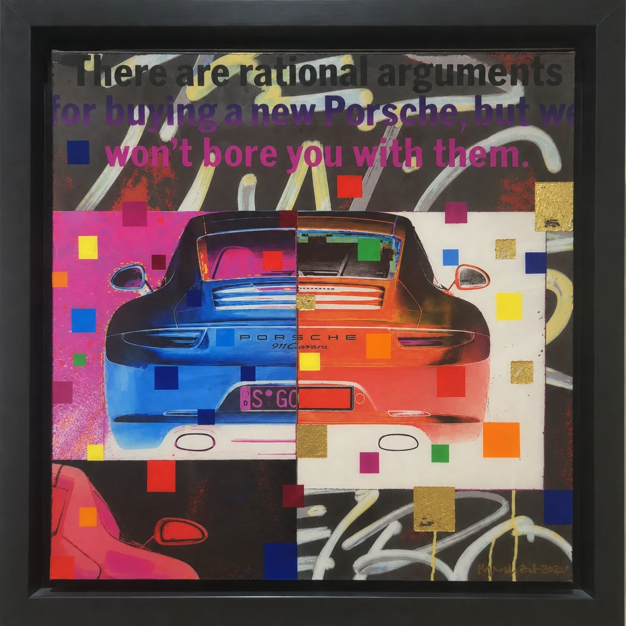 "Normal luxus III", 30x30 cm., mixed media