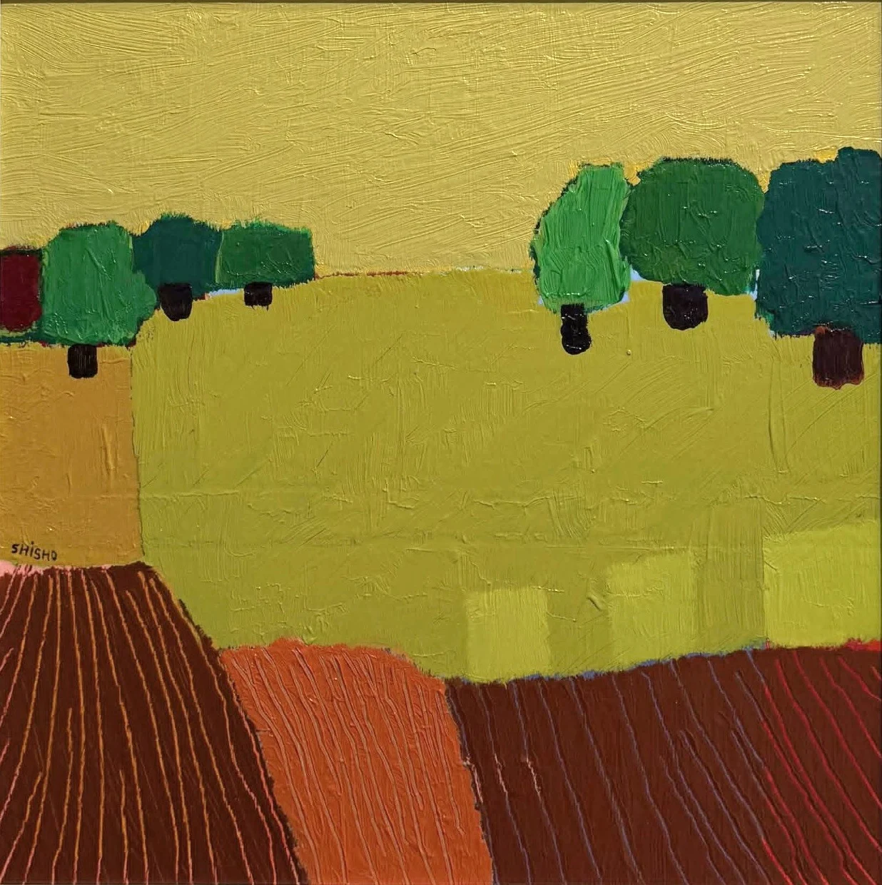 "By the road", 30x30 cm., acrylic/canvas