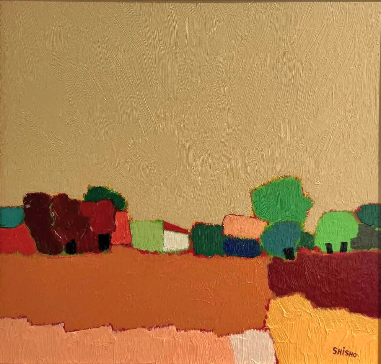 "Field", 40x40 cm., acrylic/cardboard